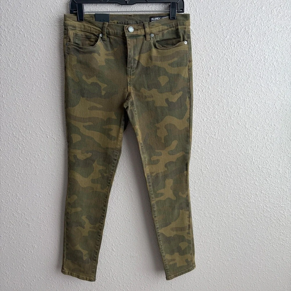 NEW BlankNYC Reade Ankle Crop Skinny Green Camo Jeans 28 - NWT